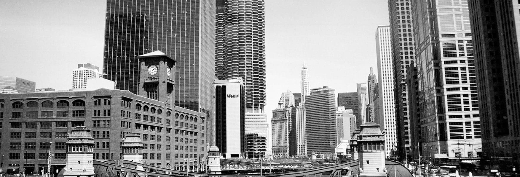 vintage photo chicago skyline