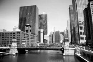 vintage photo chicago skyline