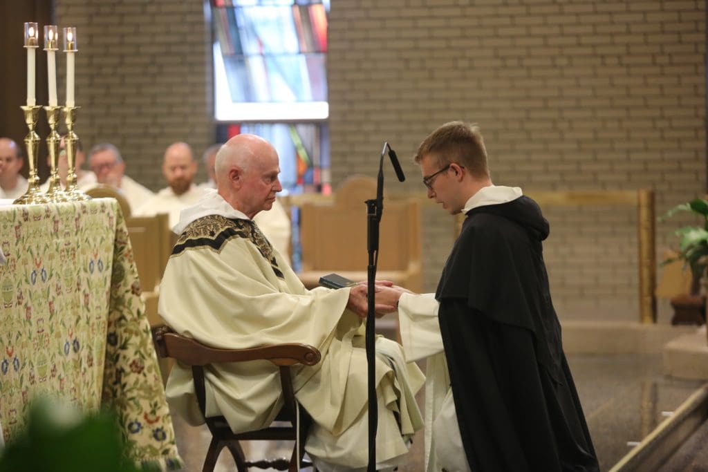 Cincinnati, OH - Br. Vincent Mary, O.P. (Will Bernhard, '17) professes vows as a Friar of the Order of Preachers August 15.