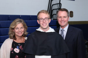 Vincent Mary, O.P., '17 and his proud parents, Bill and Becky Bernhard. 