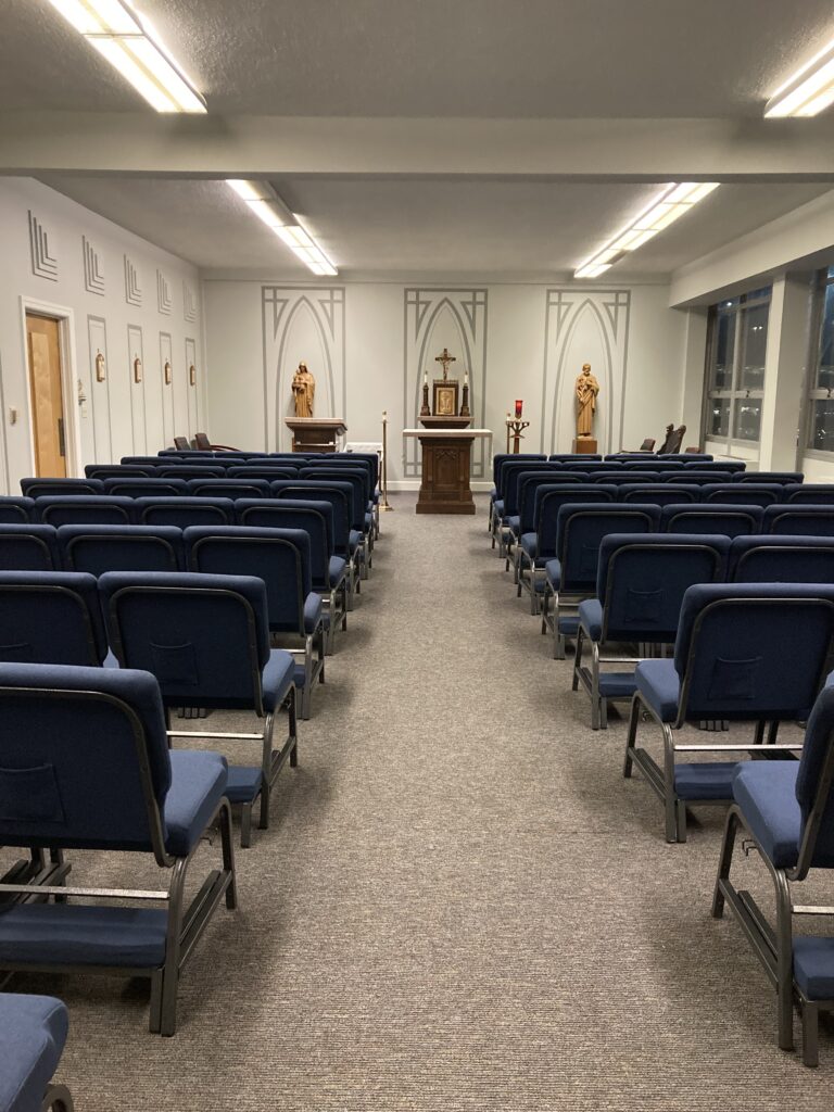 The St. Jude Chapel is a beautiful spiritual space available to reserve for liturgical functions of up to 80 people.