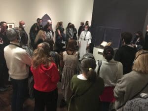 Sr. Caterina Joy presenting on Bologna exhibit