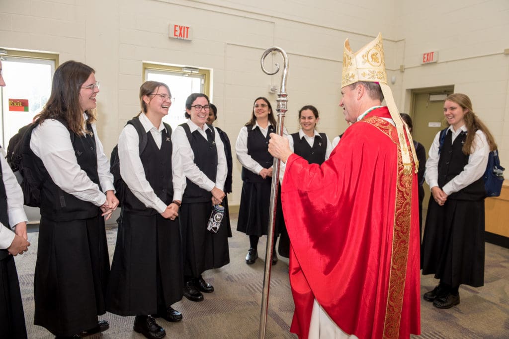 Bishop Mark Spalding & postulant students