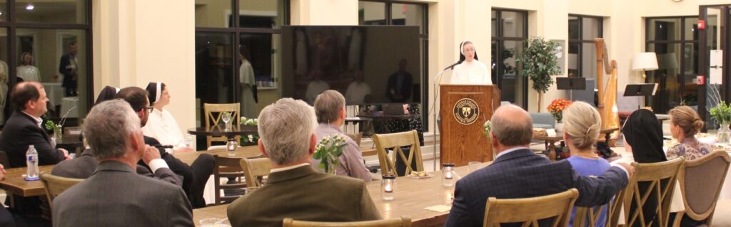 Sister Cecilia Anne, President, speaks at Evening of Mission and Leadership