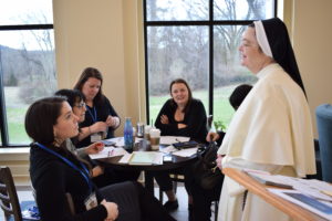 Sister Elizabeth Anne presenting to teachers