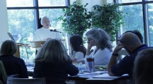 Sister Matthew Marie presenting to teachers