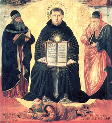 St. Thomas Aquinas with Aristotle and Plato