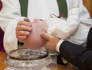 Baptizing a child