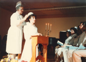 vintage photo of nursing student graduation
