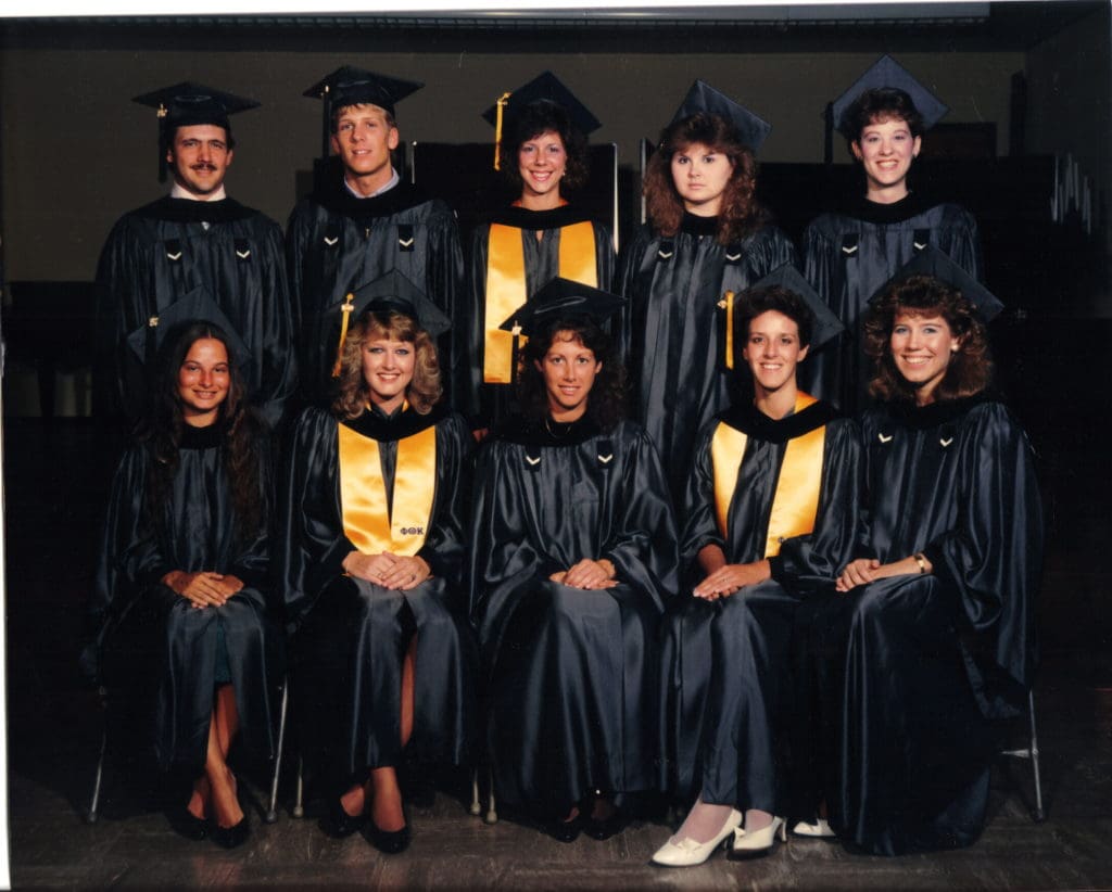 vintage photo of graduates of 1987