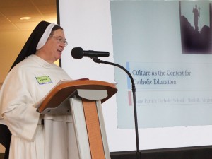 Sister Elizabeth Anne presenting to teachers